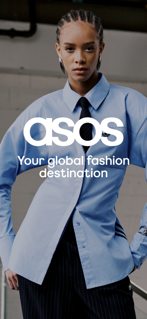 ASOS - Discover Fashion Online - ASOS app splash screen with logo and slogan Your global fashion destination