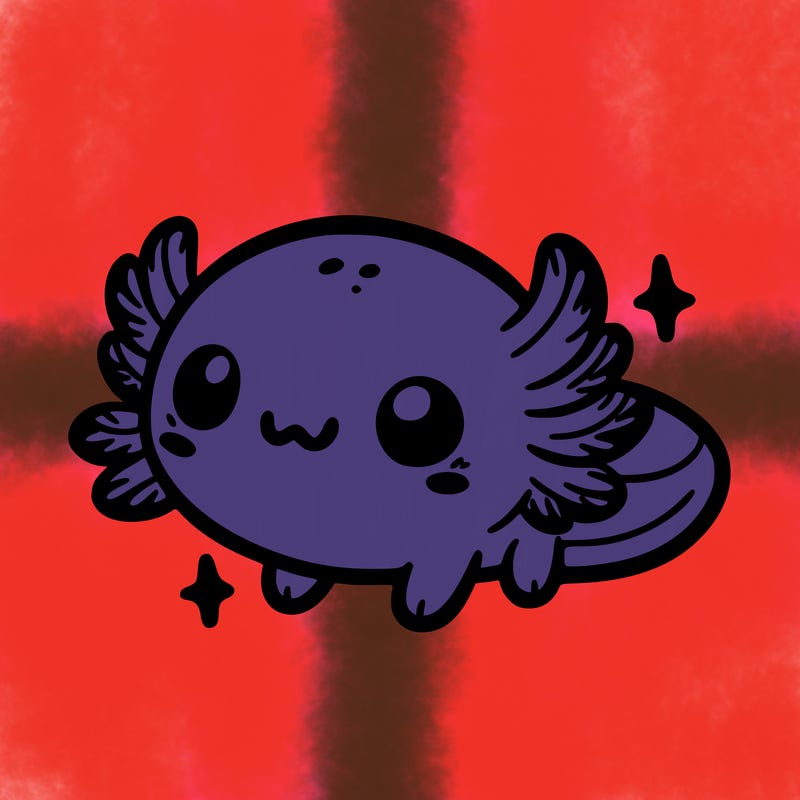 cute easy baby axolotl