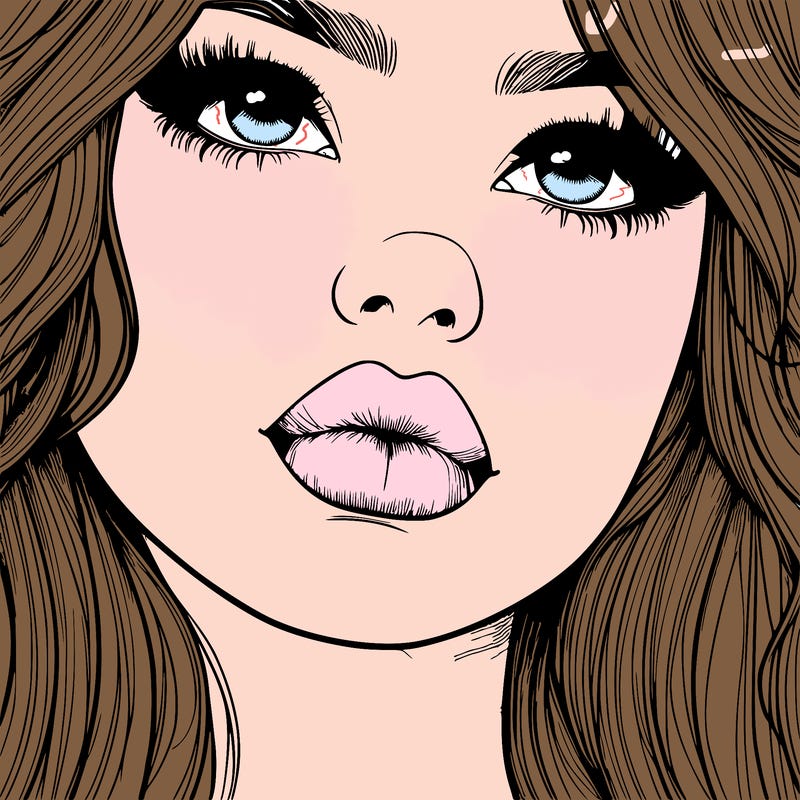 really realistic girl with lips