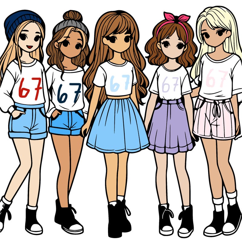 a group of five girls