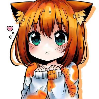 shy anime catgirl