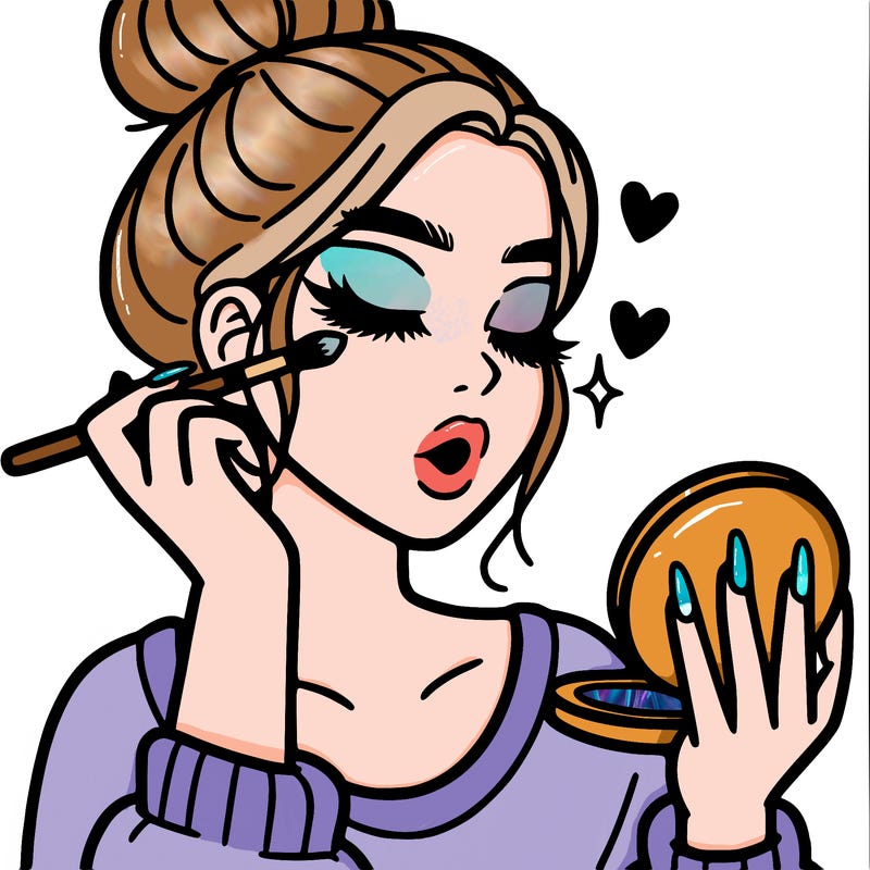 aesthetic girl doing her makeup