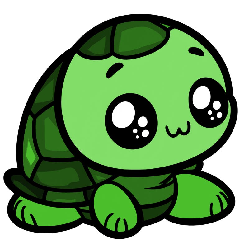 cute little animated turtle