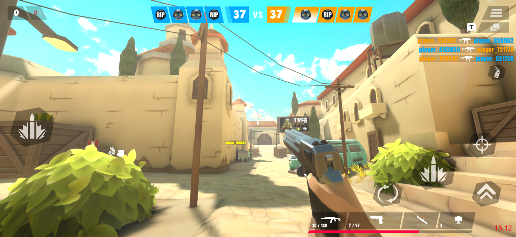 Tactic Shot: FPS Pixel Shooter - First person view of Tactic Shot FPS Pixel Shooter gameplay featuring pixel art graphics and tactical combat