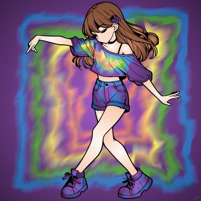 realistic girl danceing