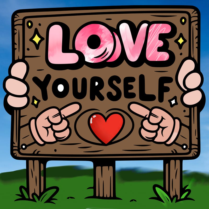 a sign where it is written: love yourself