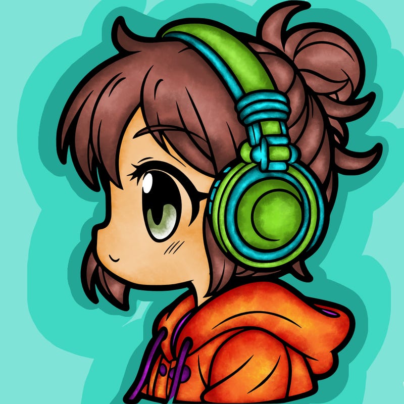girl with headphones
