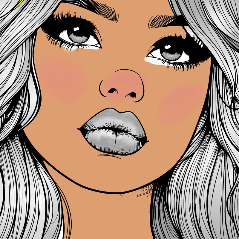 really realistic girl with lips