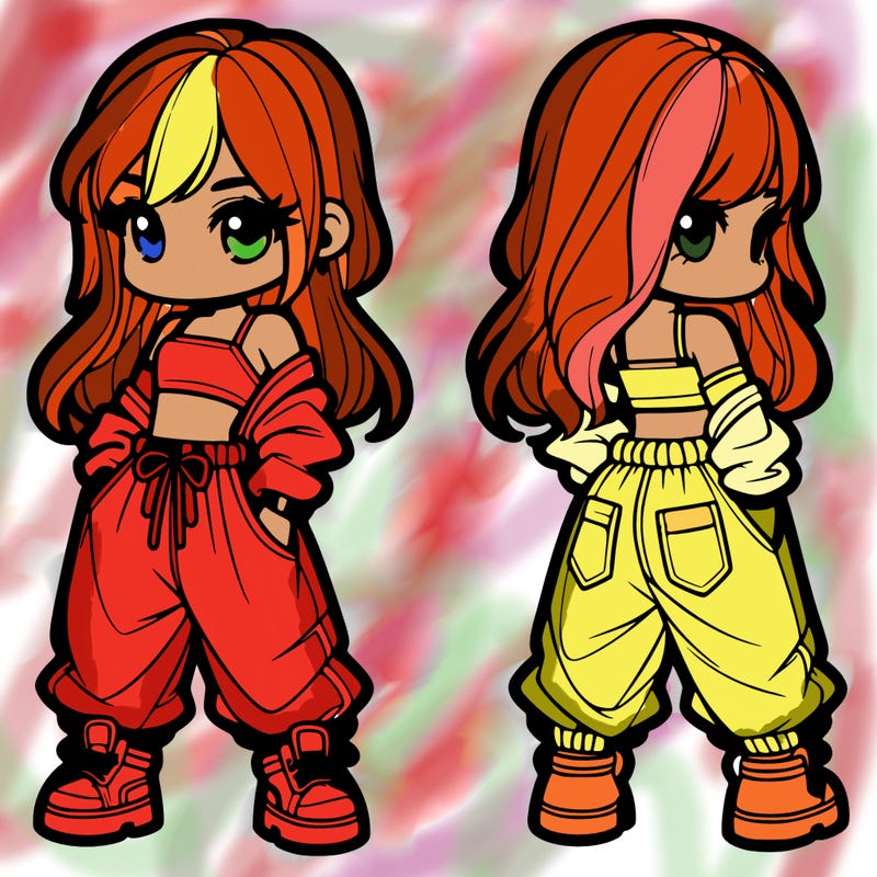 girl in crop top and baggy pants