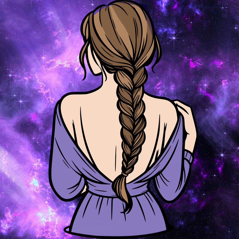 woman turning her back with a braid