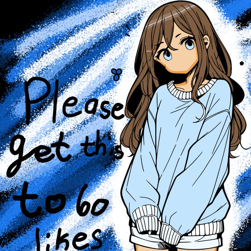 manga teen girl  in a sweater and baggy pants