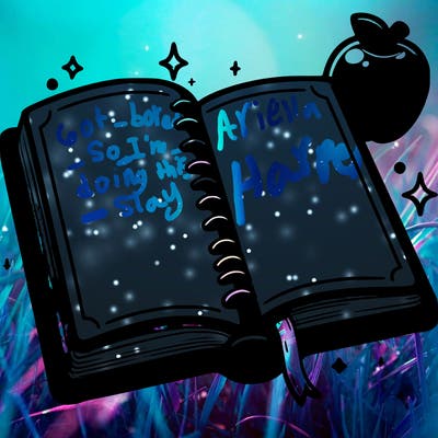 big blank open journal with blank background