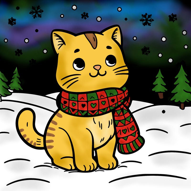 cat in the snow