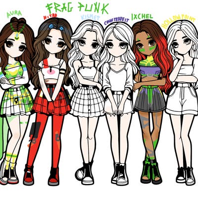 a group of girls realistic