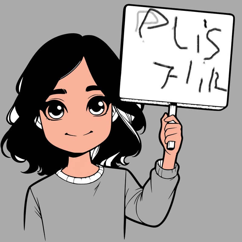 realistic girl holding up a sign