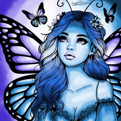 butterfly fairy realistic girl