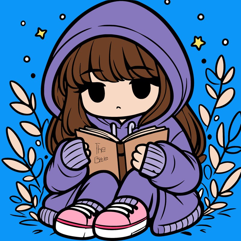 girl in oversized hoodie reading a book