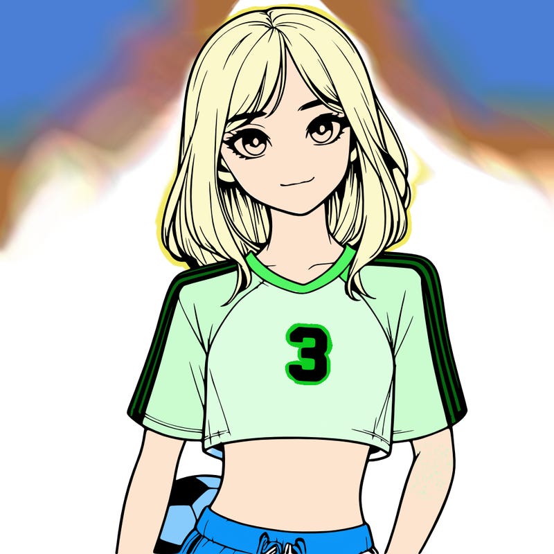 realistic girl wearing soccer jersey