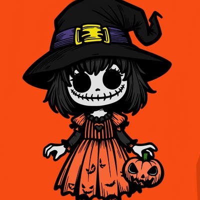 halloween scary girl in costume