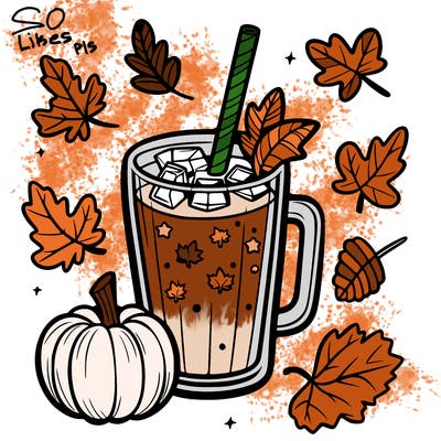 fall drink in a clear cup