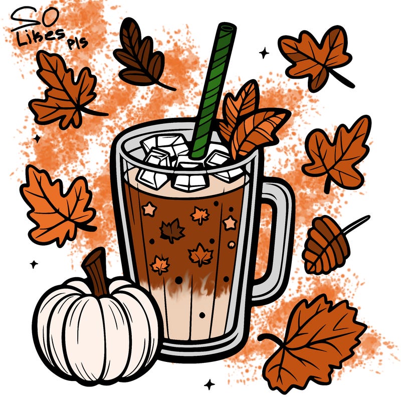 fall drink in a clear cup