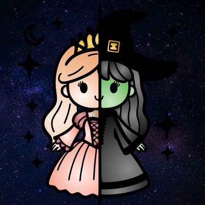 split princess and witch
