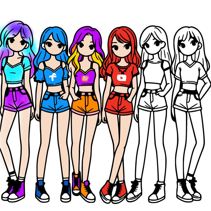 a group of girls wearing crop tops and shorts