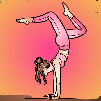 a woman doing a handstand