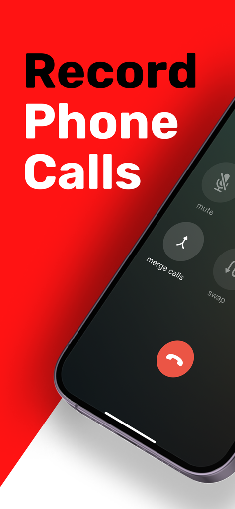 iPhone showing call interface with text Record Phone Calls