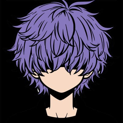 manga boy fluffy hair covering his eyes