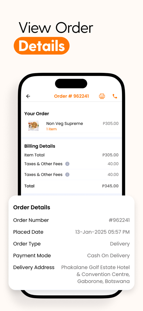 Wanzy Partner - Wanzy Partner app interface showing detailed order information including billing and delivery address