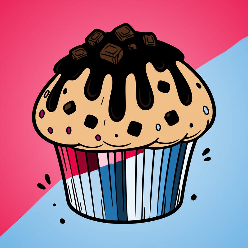 muffin with chocolate dripping