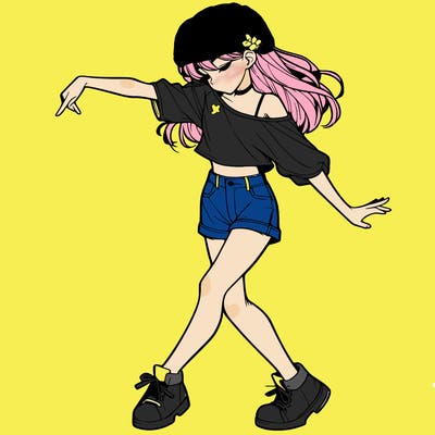 realistic girl danceing