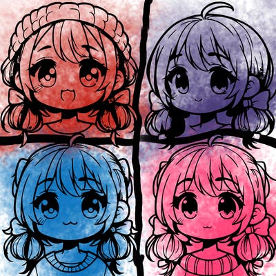 manga character girl kid