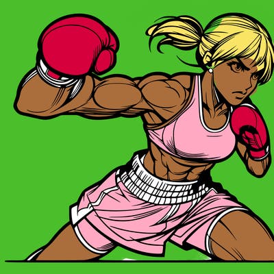girl fighting as a boxer