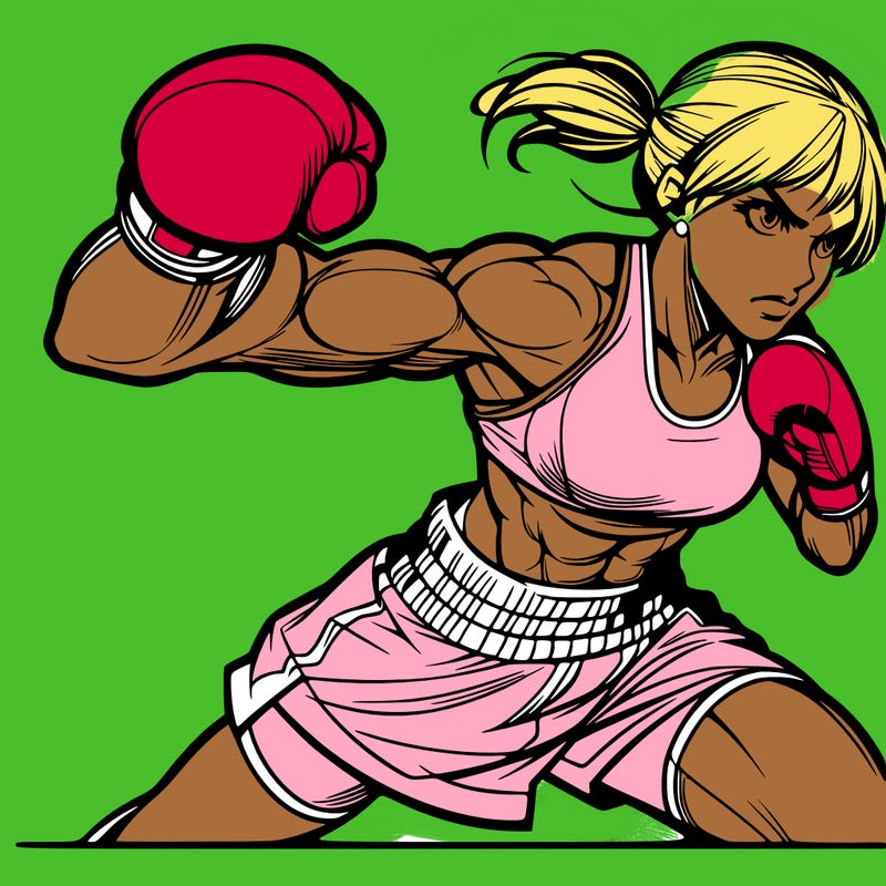 girl fighting as a boxer