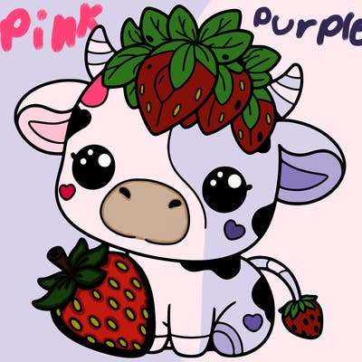 cute strawberry cow