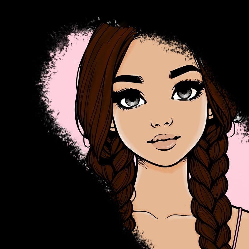 realistic girl with braids