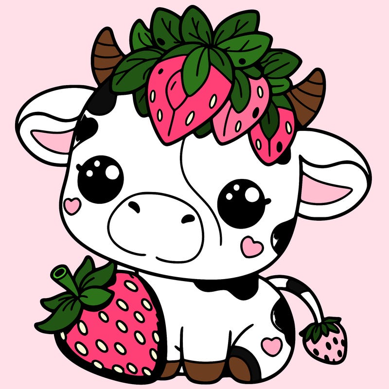 cute strawberry cow