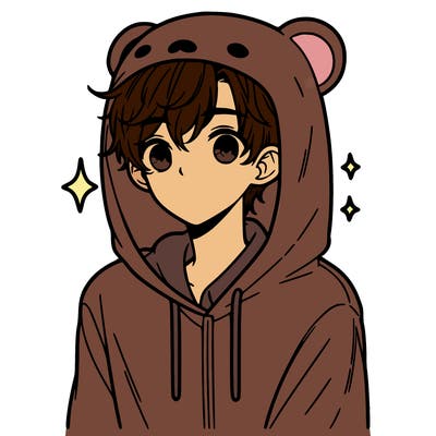 a 17 year old boy in a cute animal hoodie