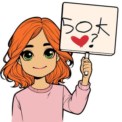 realistic girl holding up a sign