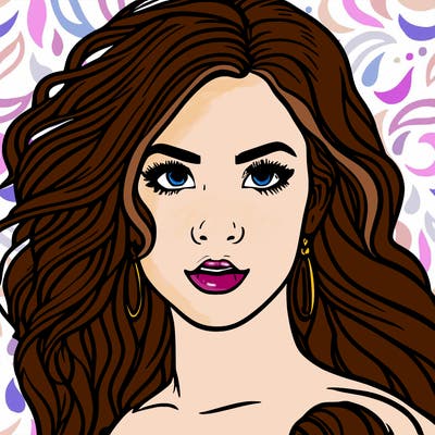 realistic girl with big hair