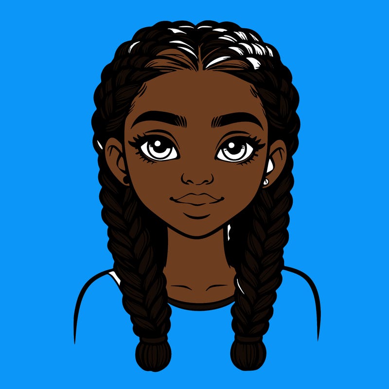 realistic girl with braids