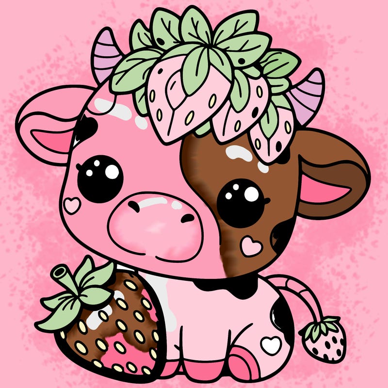 cute strawberry cow