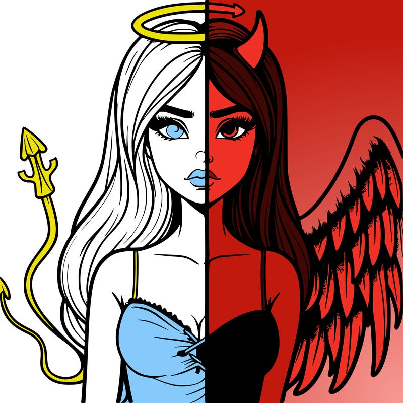devil vs angel realistic girl
