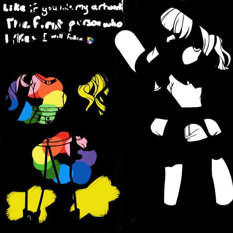 long hair curly anime girl with jeans and a short shirt