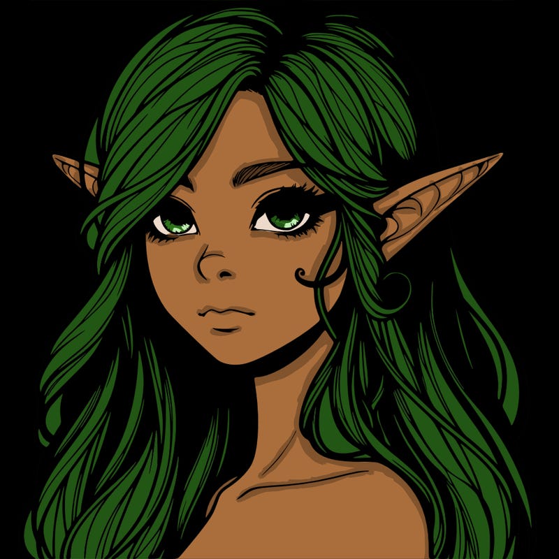 elf girl realistic dark fantasy