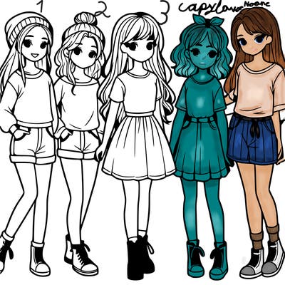 a group of five girls