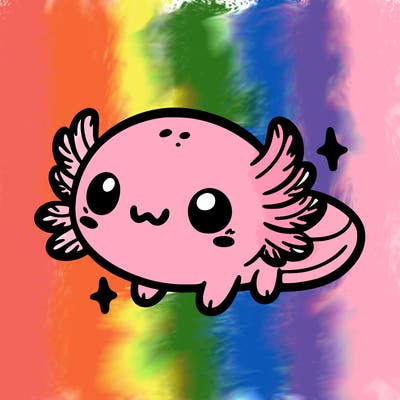 cute easy baby axolotl