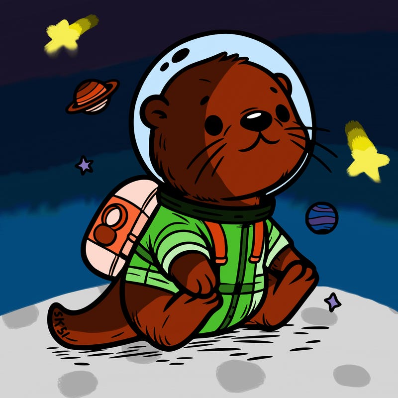 otter in a space suit